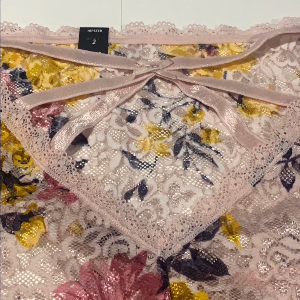TORRID LIGHT FLORAL LACE CAGE BACK HIPSTER PANTY - Picture 6 of 8